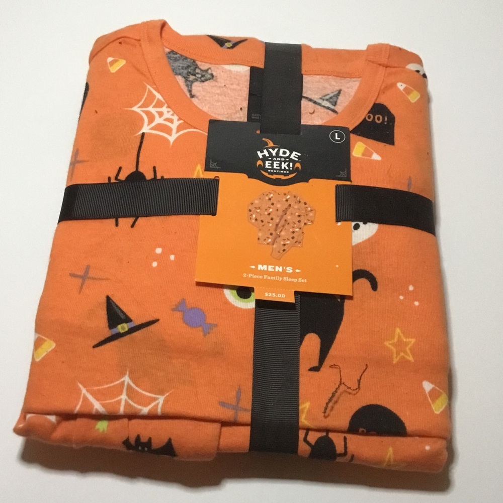 Men's Orange Halloween Sleep Set